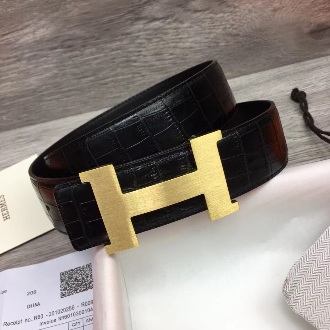 Hermes Black Leather Belt - PerfectKickZ