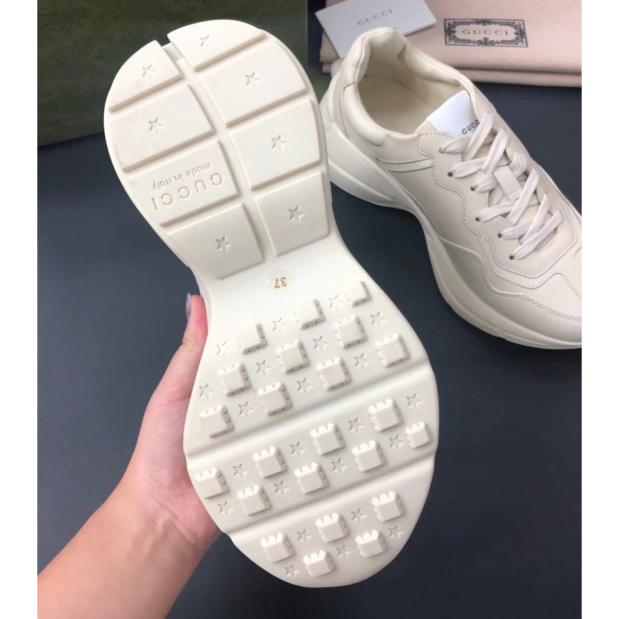 Gucci Men's Rhyton Sneaker In White - PerfectKickZ