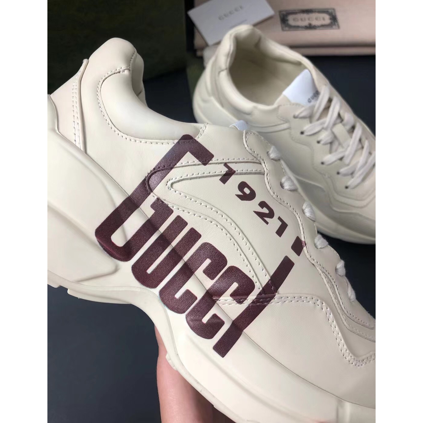 Gucci Men's Rhyton Sneaker In White - PerfectKickZ