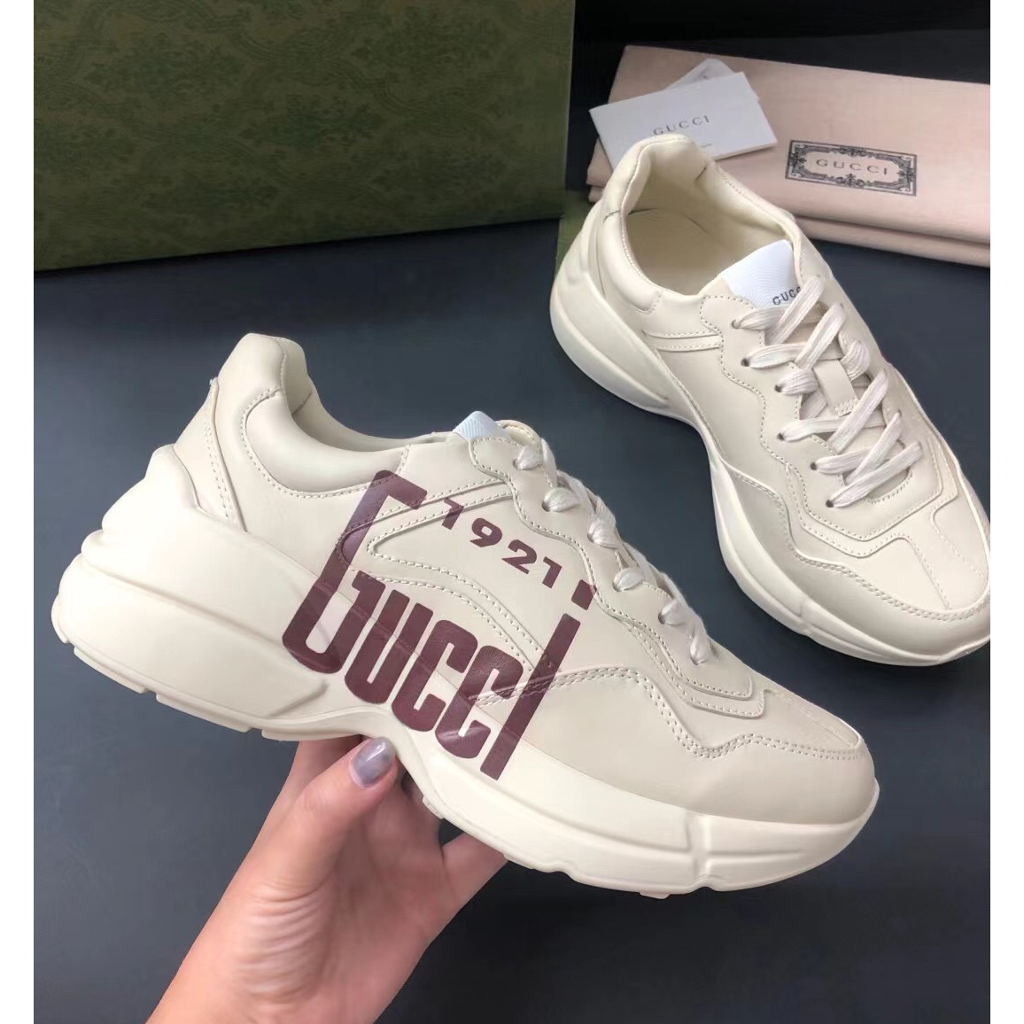 Gucci Men's Rhyton Sneaker In White - PerfectKickZ