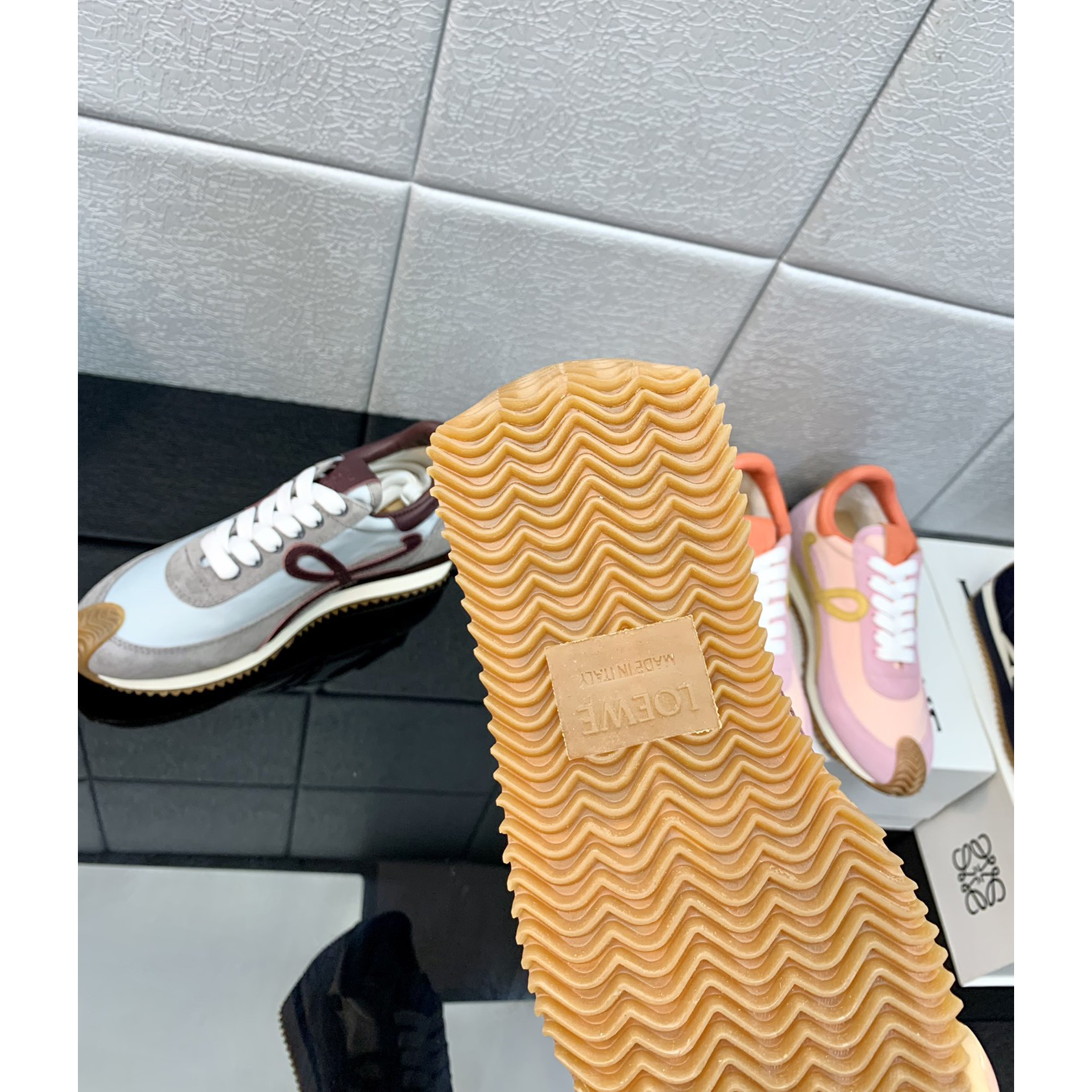 Loewe Flow Runner In Technical Mesh And Suede - 