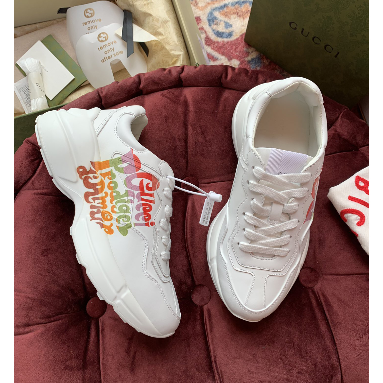 Gucci Men's Rhyton Sneaker In White - PerfectKickZ