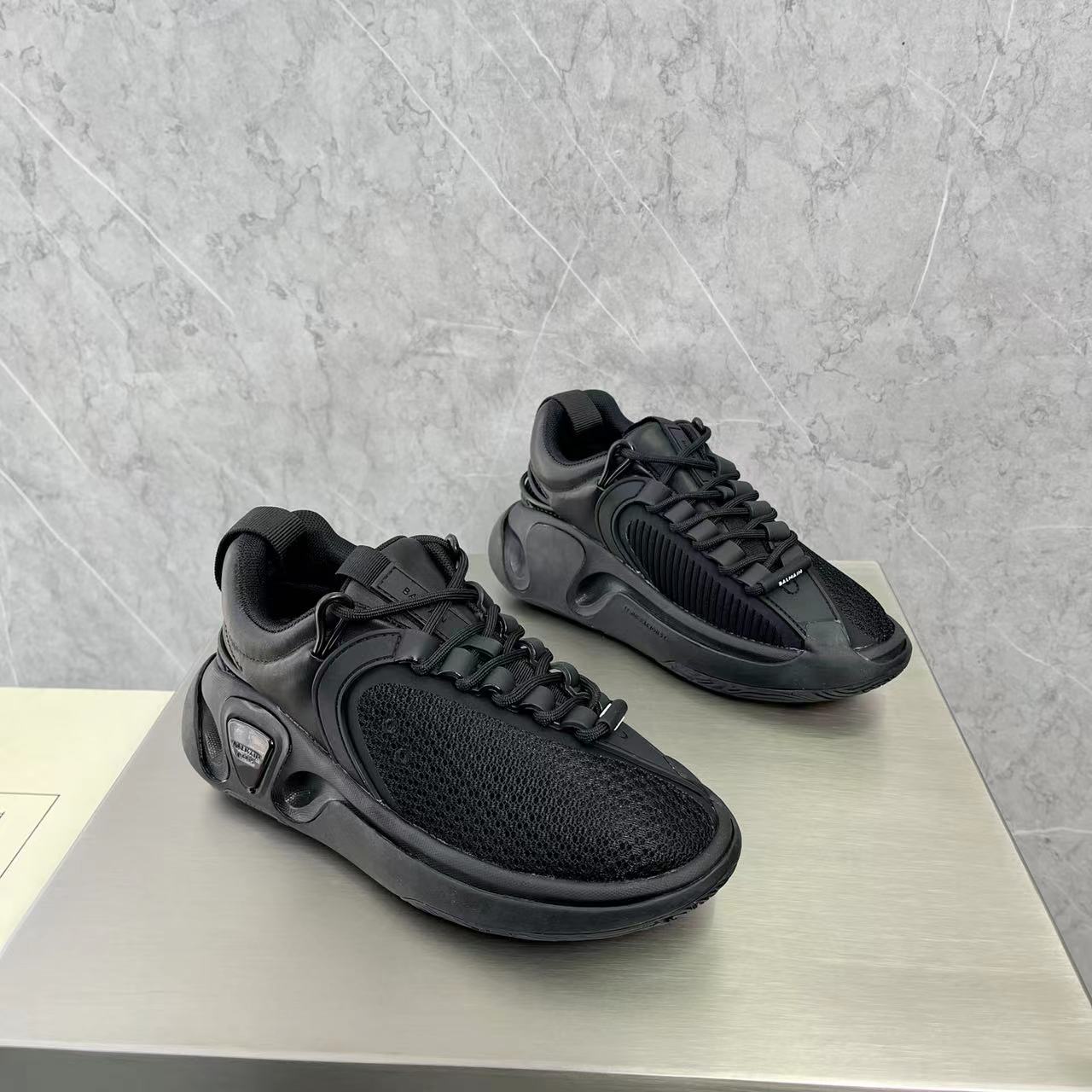 Balmain Bicolor Gummy Leather And Mesh B-Runner Sneakers - PerfectKickZ