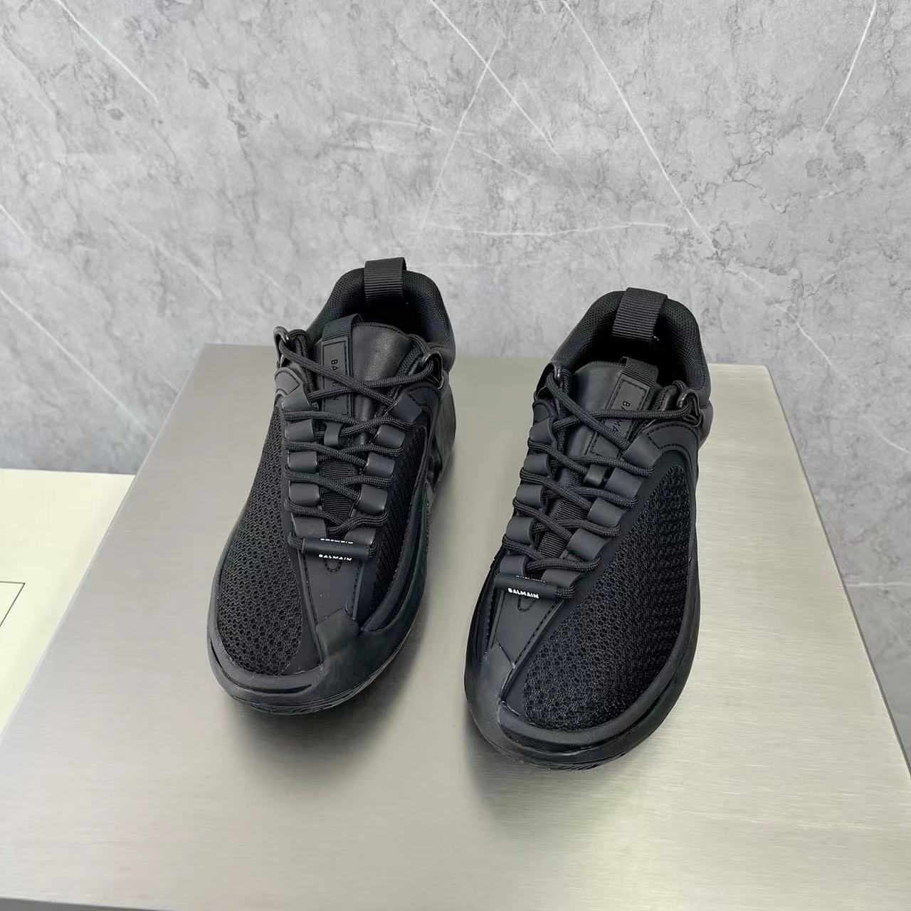 Balmain Bicolor Gummy Leather And Mesh B-Runner Sneakers - PerfectKickZ