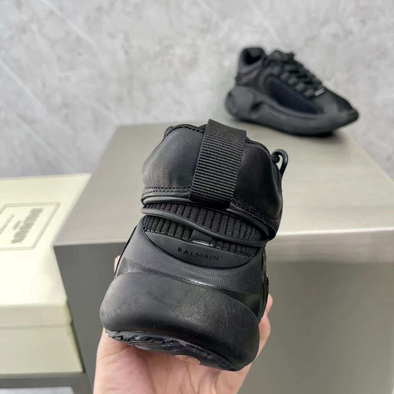Balmain Bicolor Gummy Leather And Mesh B-Runner Sneakers - PerfectKickZ