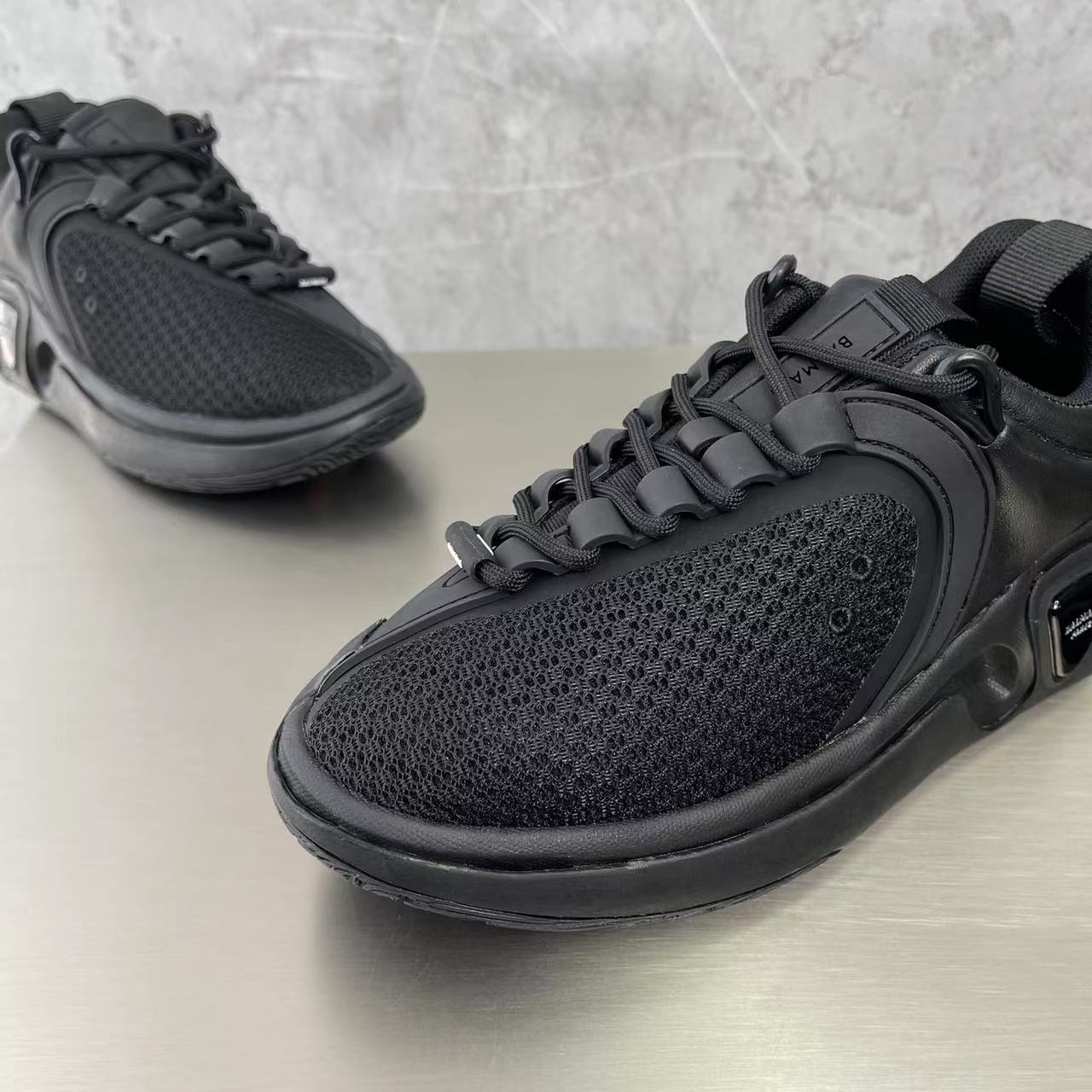 Balmain Bicolor Gummy Leather And Mesh B-Runner Sneakers - PerfectKickZ
