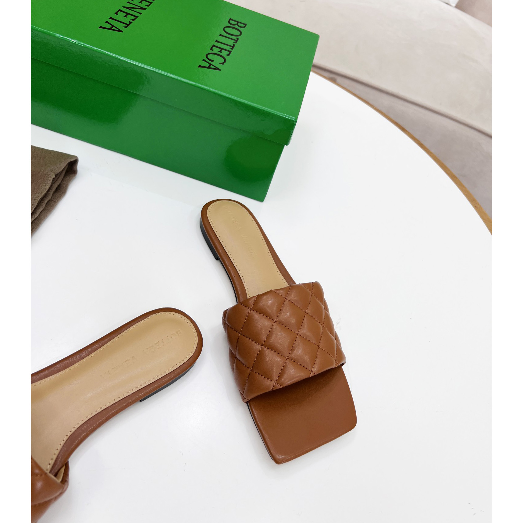 Bottega Veneta Padded Leather Sandals - PerfectKickZ