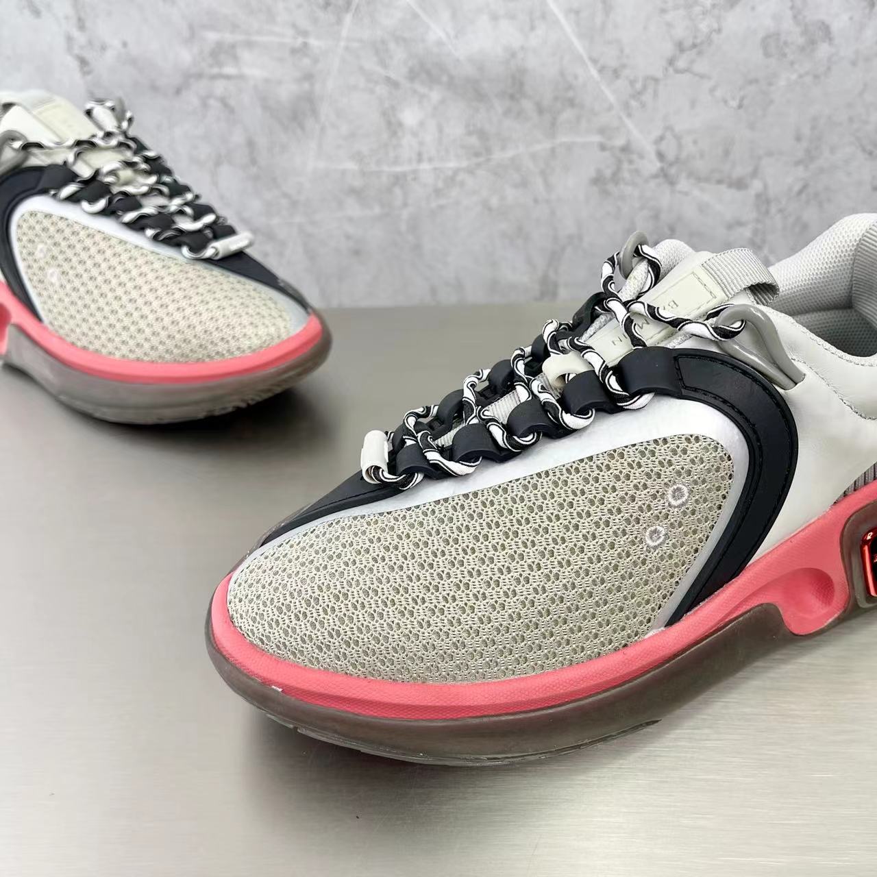 Balmain Bicolor Gummy Leather And Mesh B-Runner Sneakers - 