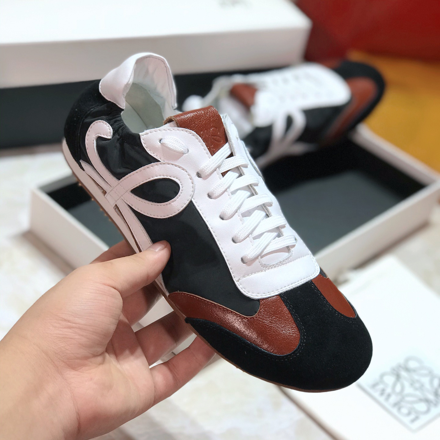 Loewe Ballet Runner In Nylon And Calfskin - 
