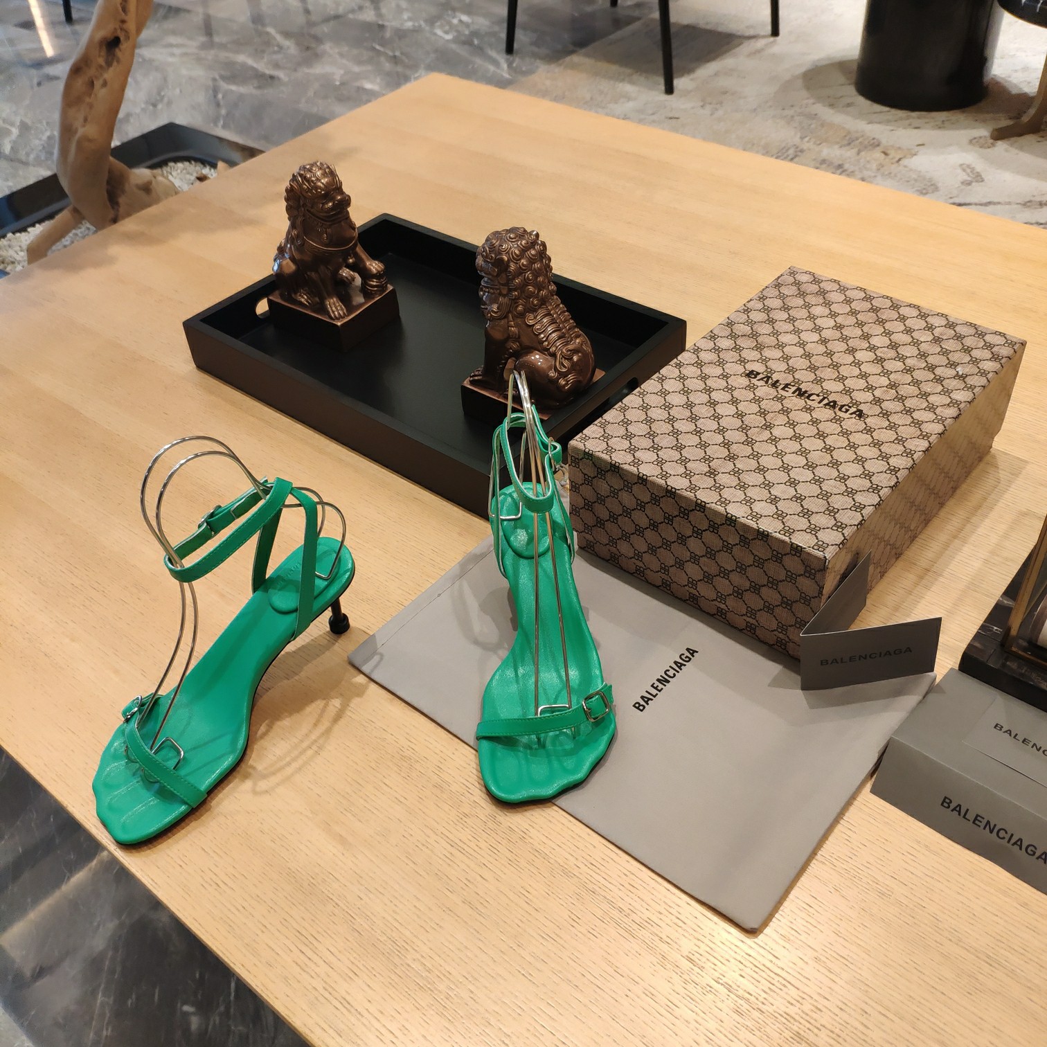 Balenciaga Logo High Heeled Sandals (7CM) - PerfectKickZ