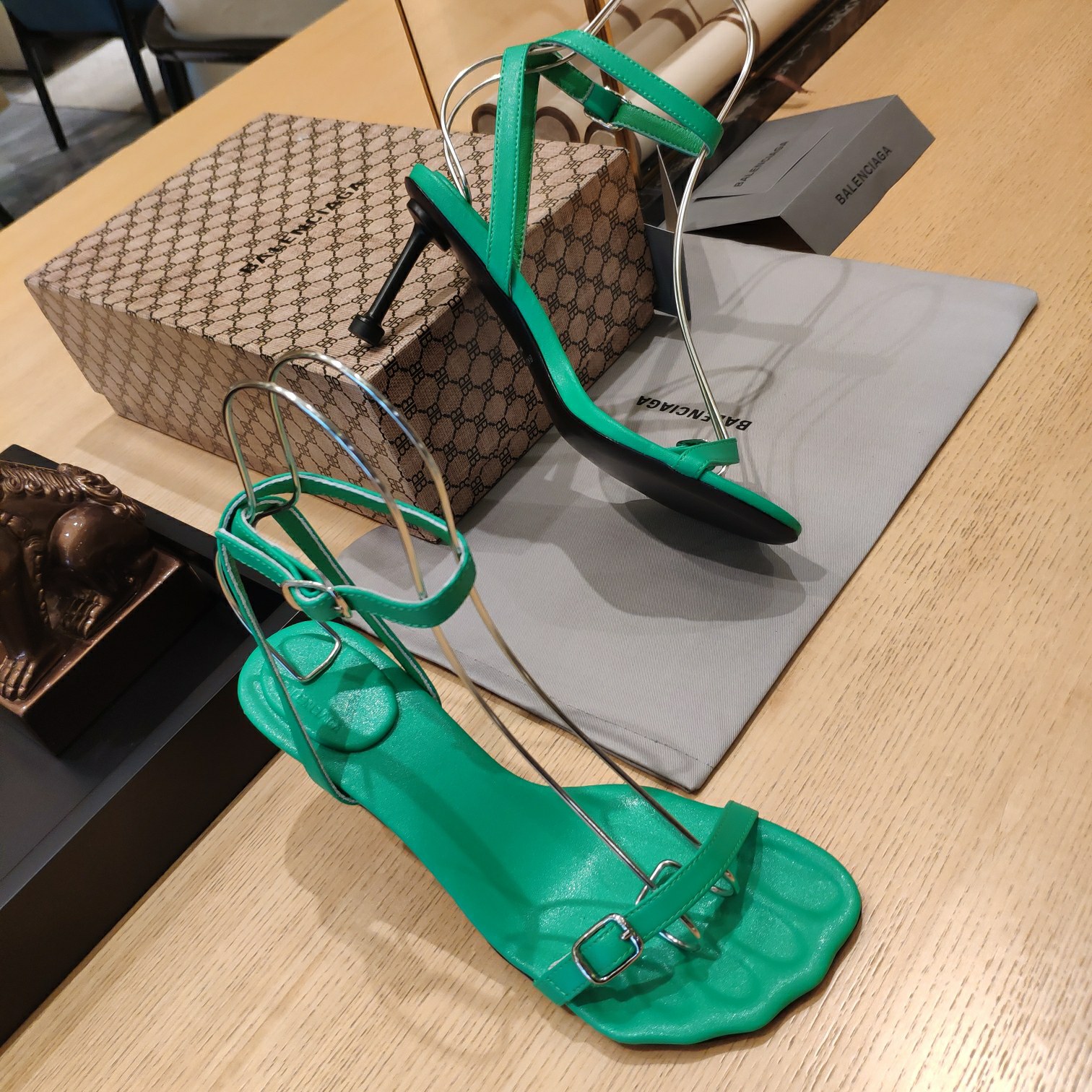 Balenciaga Logo High Heeled Sandals (7CM) - PerfectKickZ