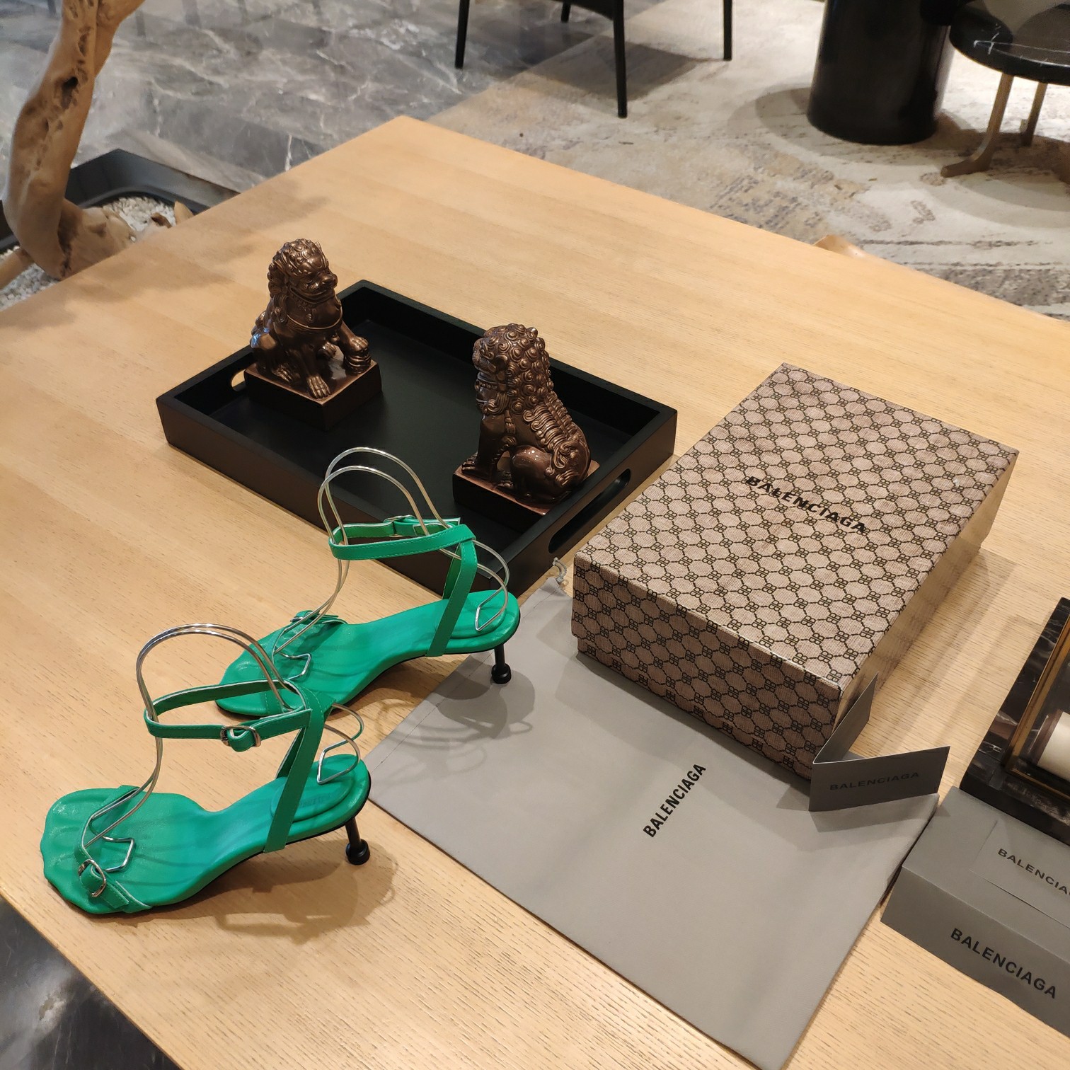 Balenciaga Logo High Heeled Sandals (7CM) - PerfectKickZ