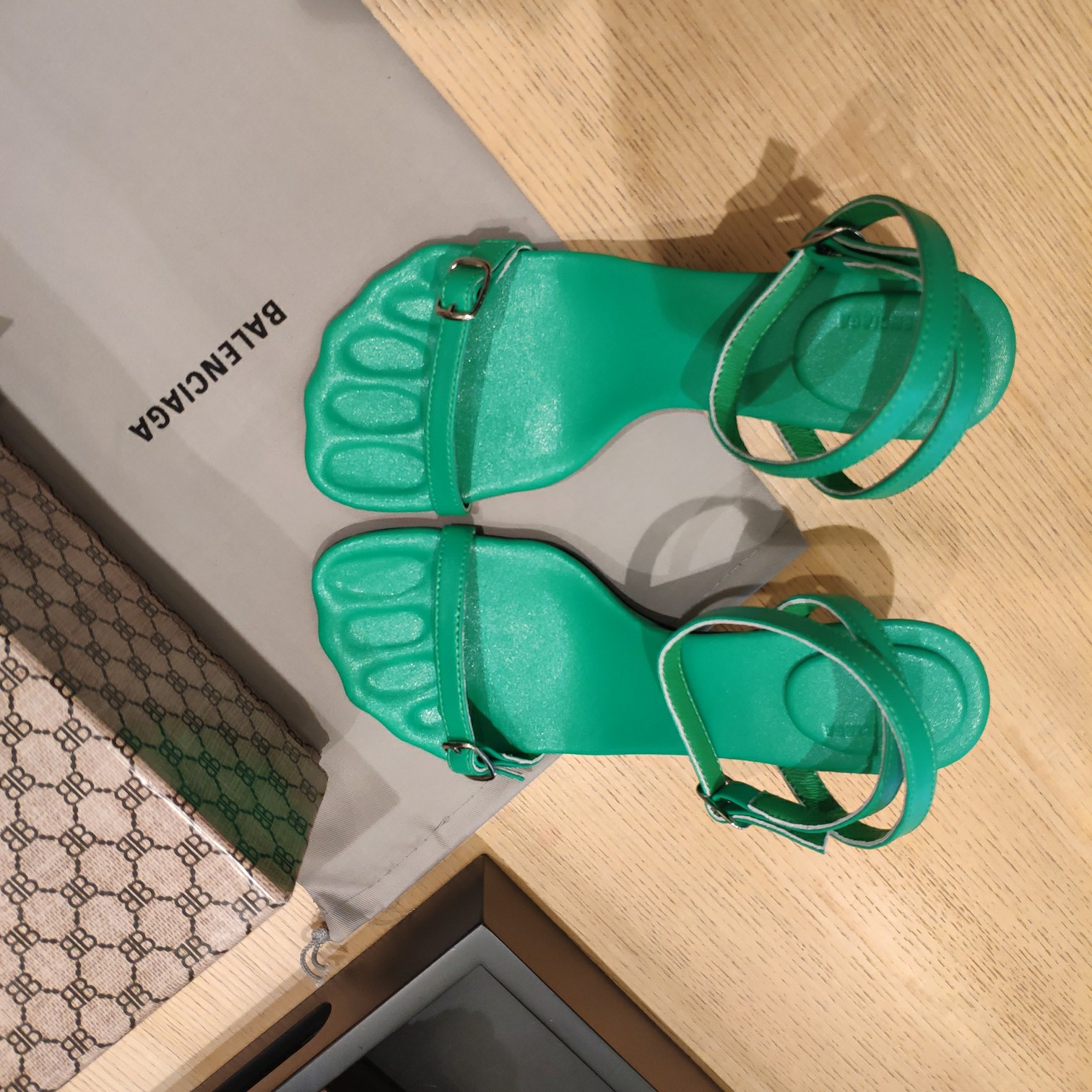Balenciaga Logo High Heeled Sandals (7CM) - PerfectKickZ