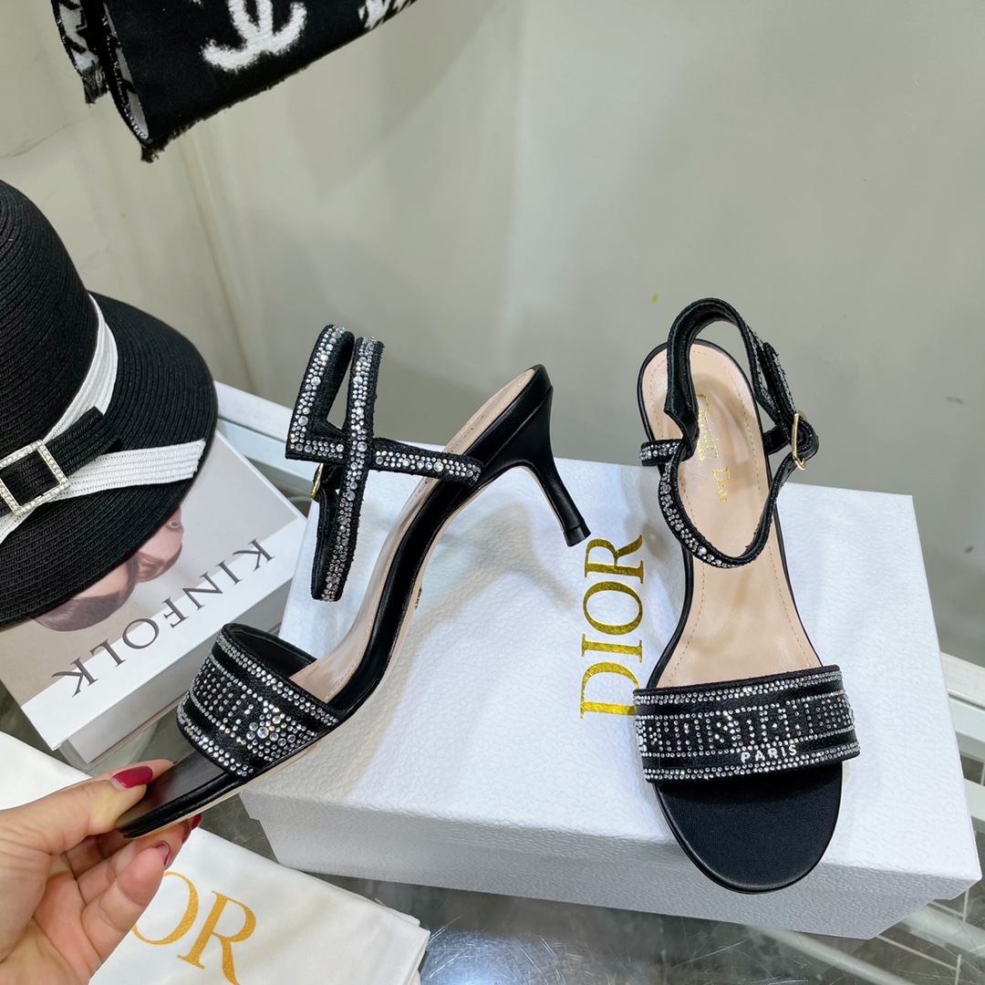 Dior Logo High Heeled Sandals(6.5CM) - PerfectKickZ
