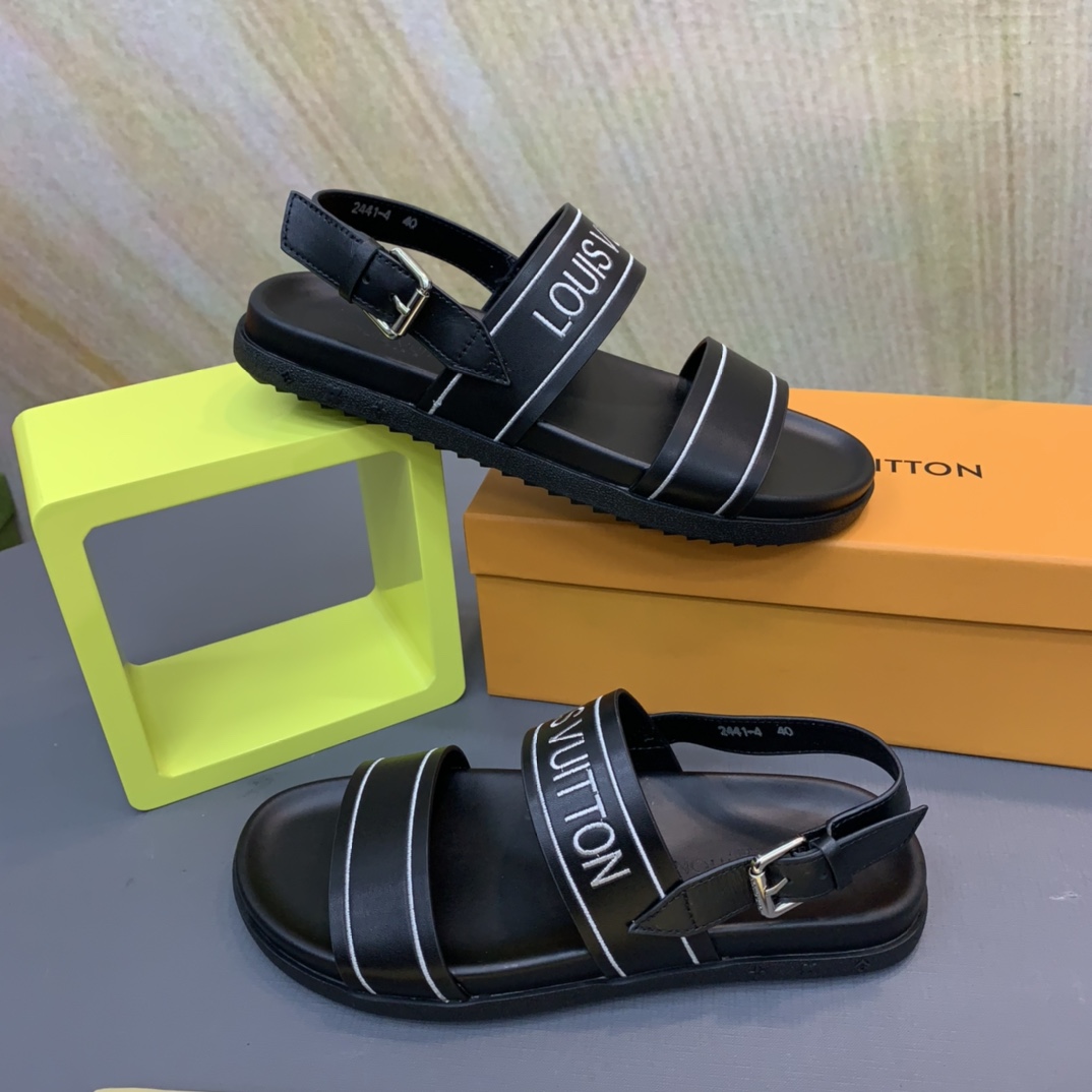 Louis Vuitton Logo Sandals - PerfectKickZ