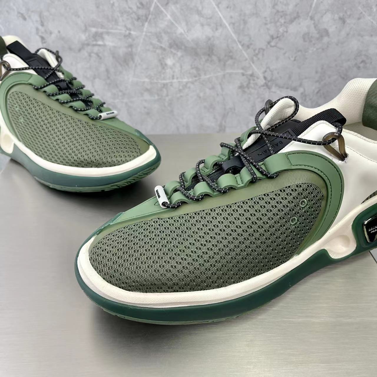 Balmain Bicolor Gummy Leather And Mesh B-Runner Sneakers - PerfectKickZ