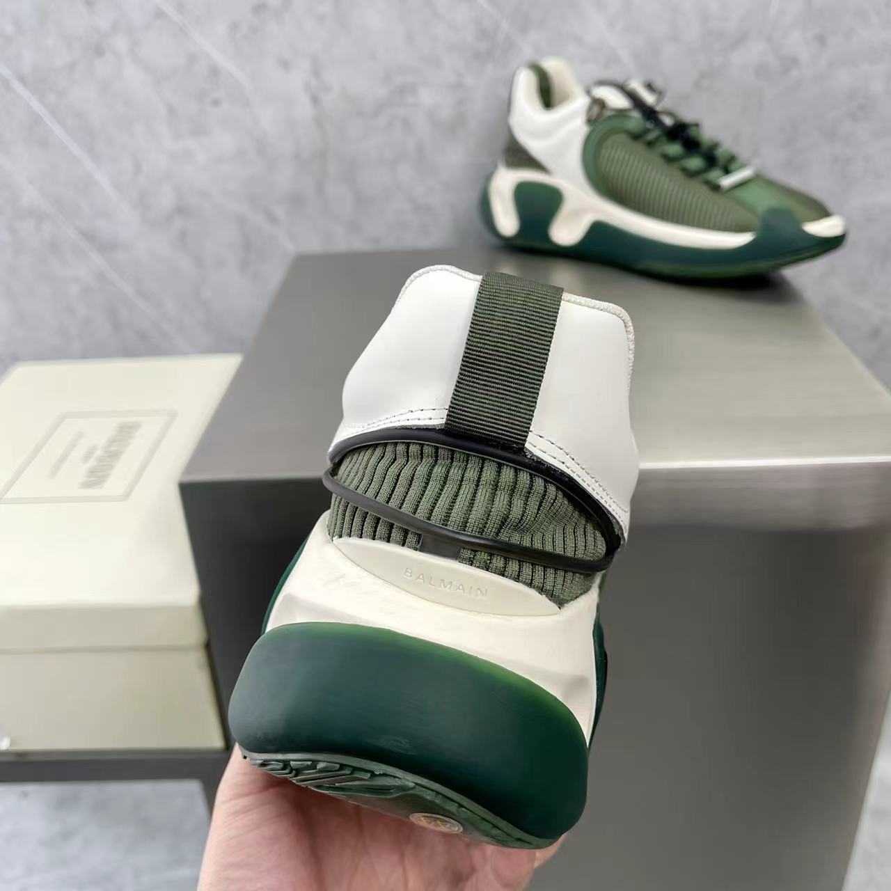 Balmain Bicolor Gummy Leather And Mesh B-Runner Sneakers - PerfectKickZ