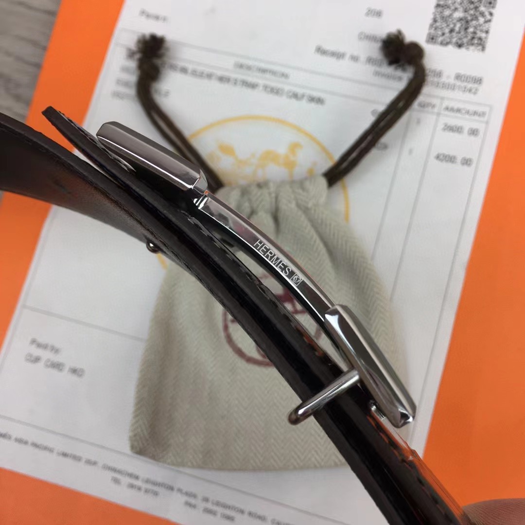 Hermes Black Leather Belt - PerfectKickZ