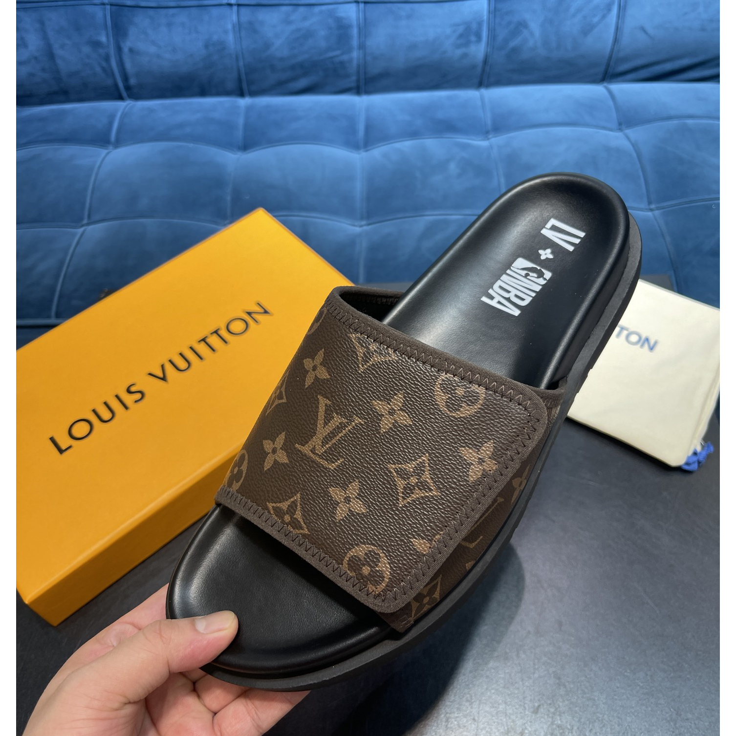 Louis Vuitton x NBA Monogram Slipper - PerfectKickZ