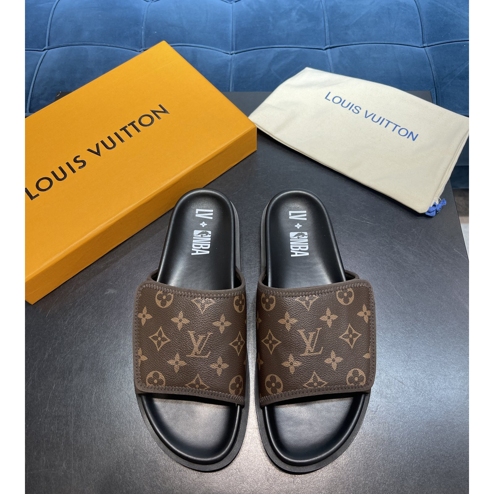 Louis Vuitton x NBA Monogram Slipper - PerfectKickZ