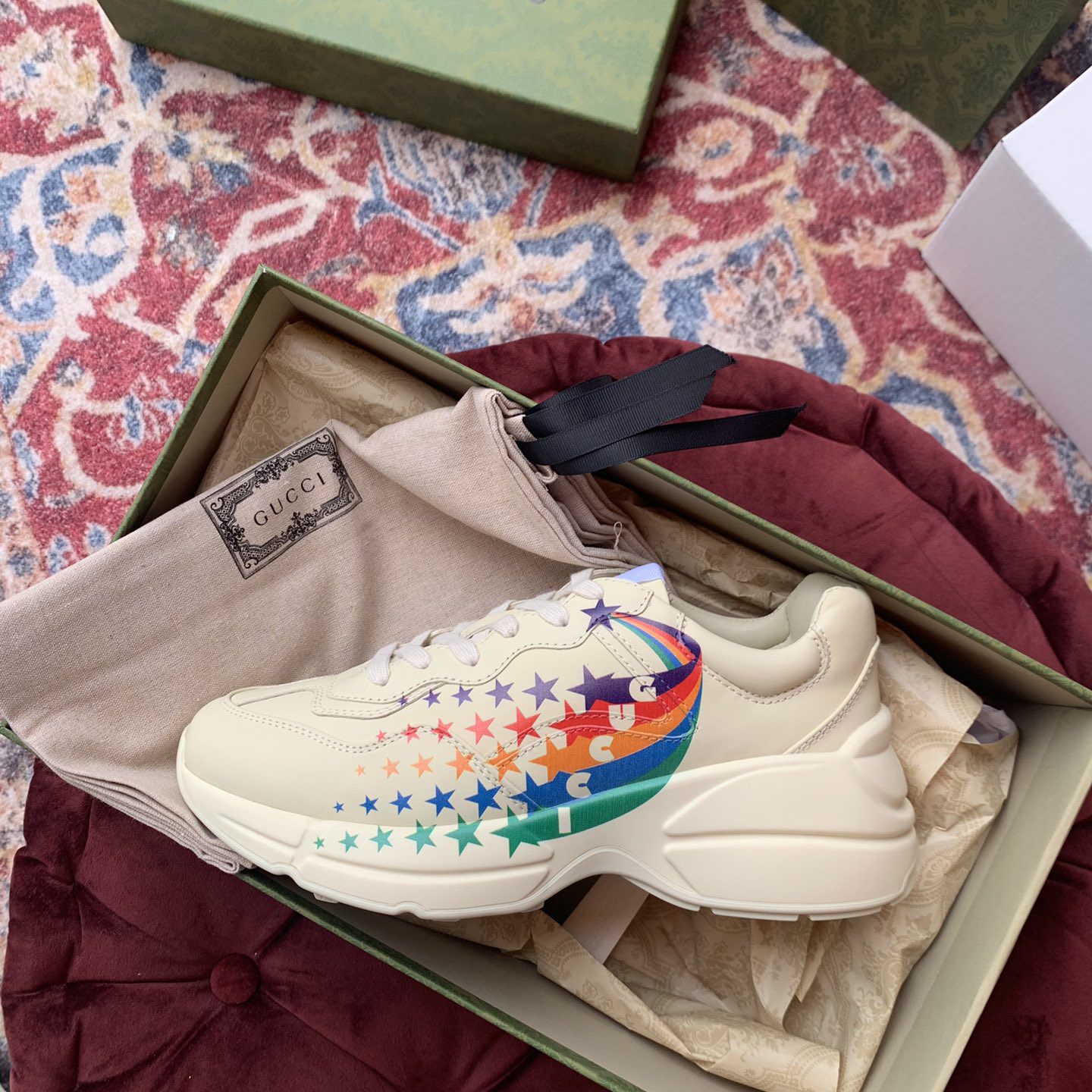 Gucci Men's Rhyton Sneaker In White - PerfectKickZ