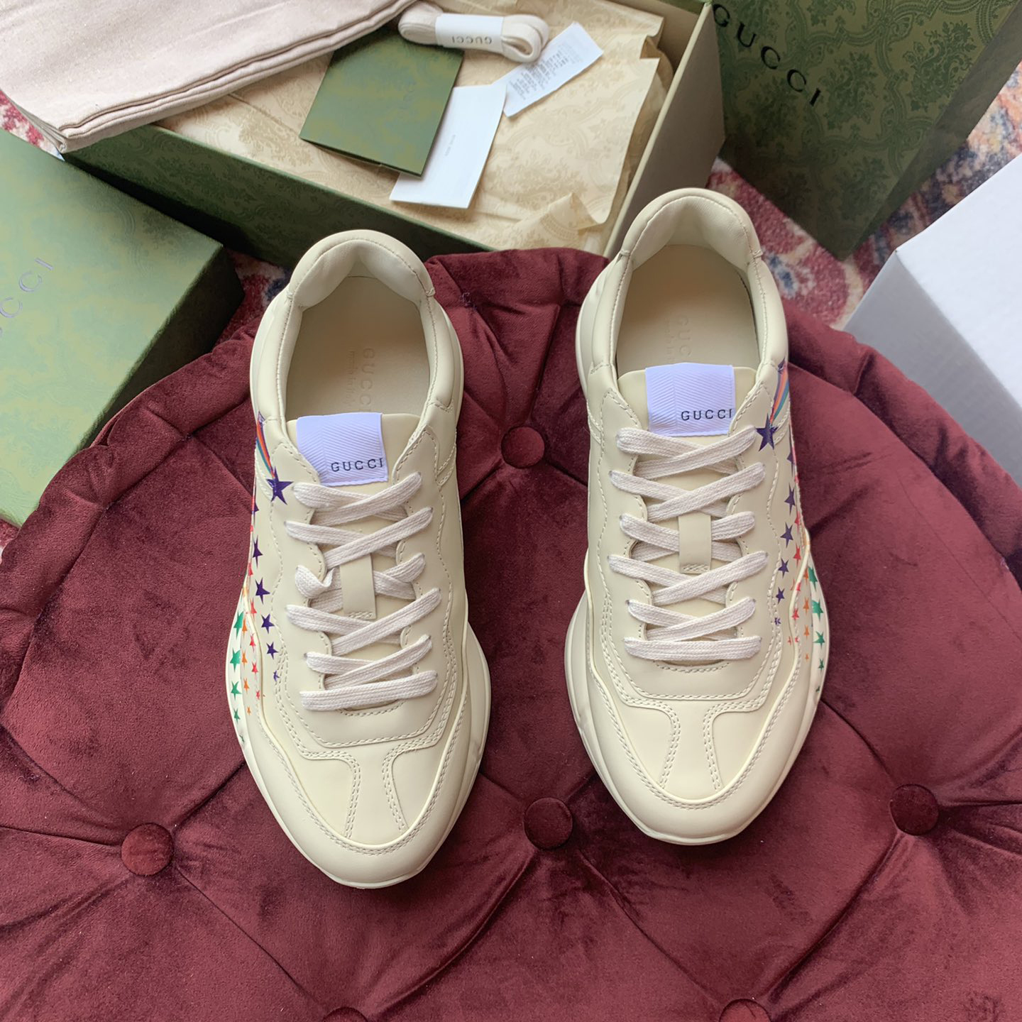 Gucci Men's Rhyton Sneaker In White - PerfectKickZ