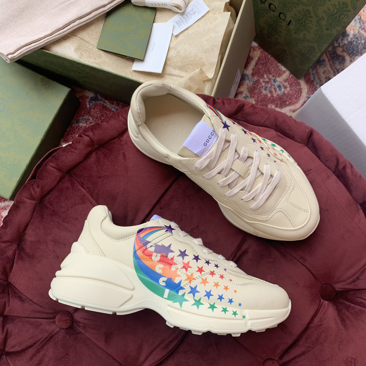 Gucci Men's Rhyton Sneaker In White - PerfectKickZ