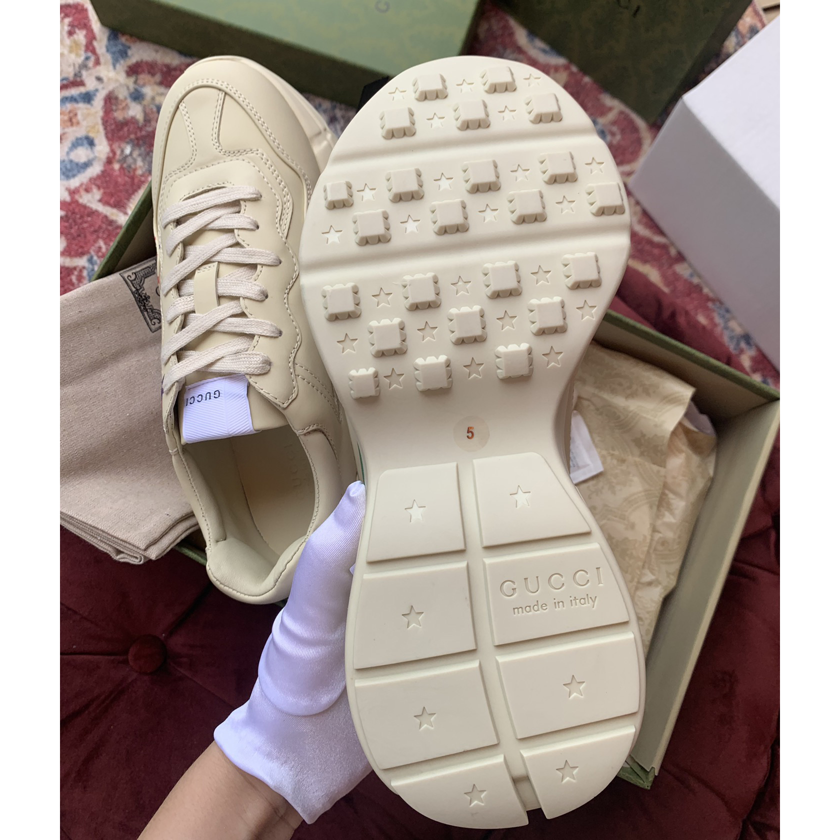 Gucci Men's Rhyton Sneaker In White - PerfectKickZ