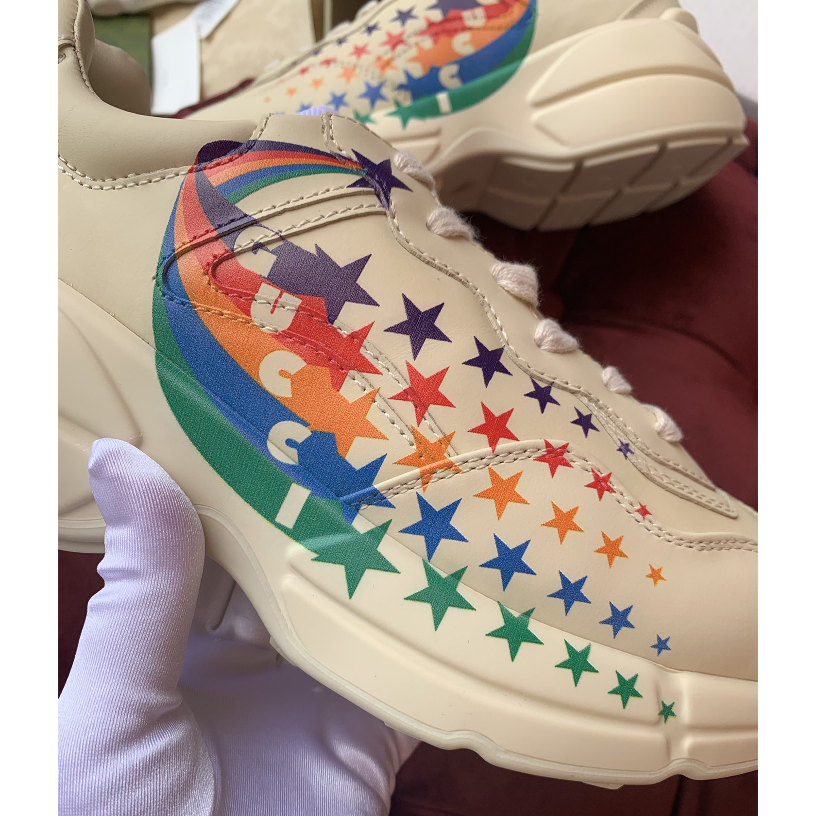 Gucci Men's Rhyton Sneaker In White - PerfectKickZ