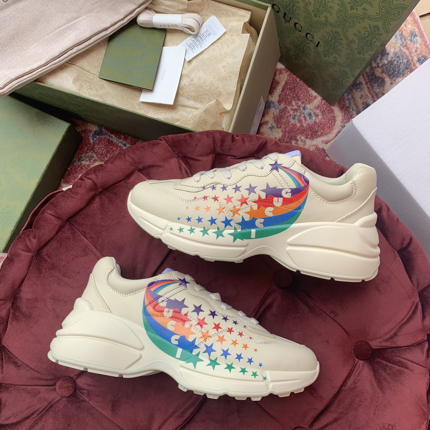 Gucci Men's Rhyton Sneaker In White - PerfectKickZ