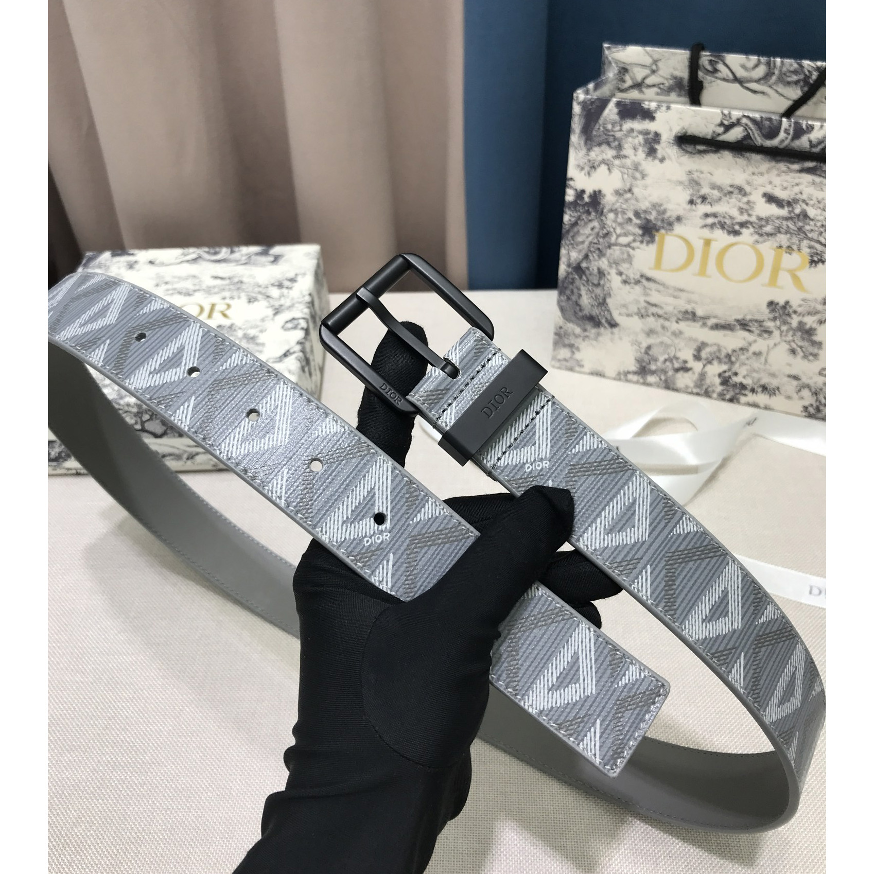 Dior CD Diamond Print  40mm Belt  - PerfectKickZ
