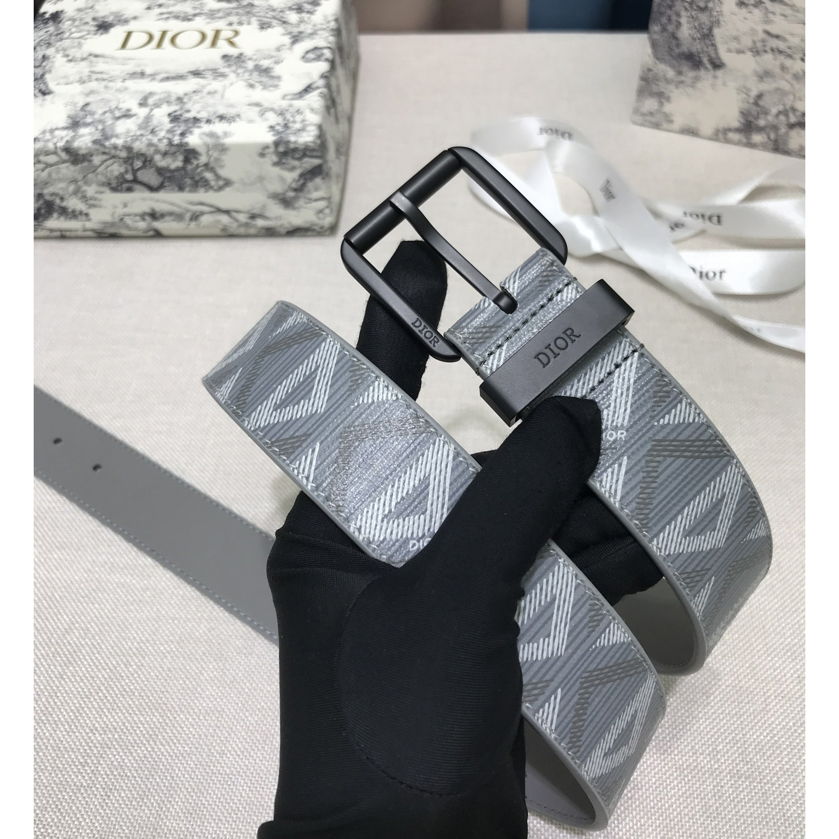 Dior CD Diamond Print  40mm Belt  - PerfectKickZ