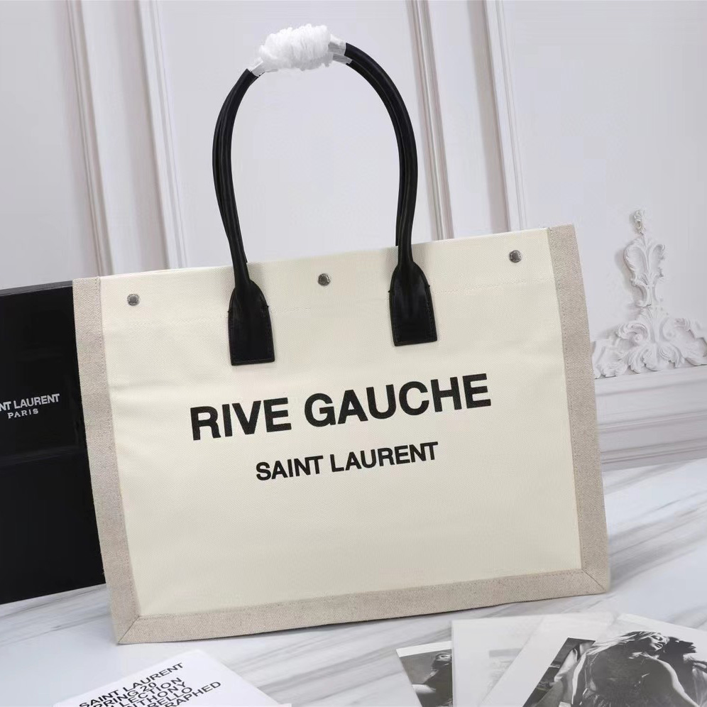 Saint Laurent Rive Gauche Canvas Tote(48-36-16cm) - PerfectKickZ