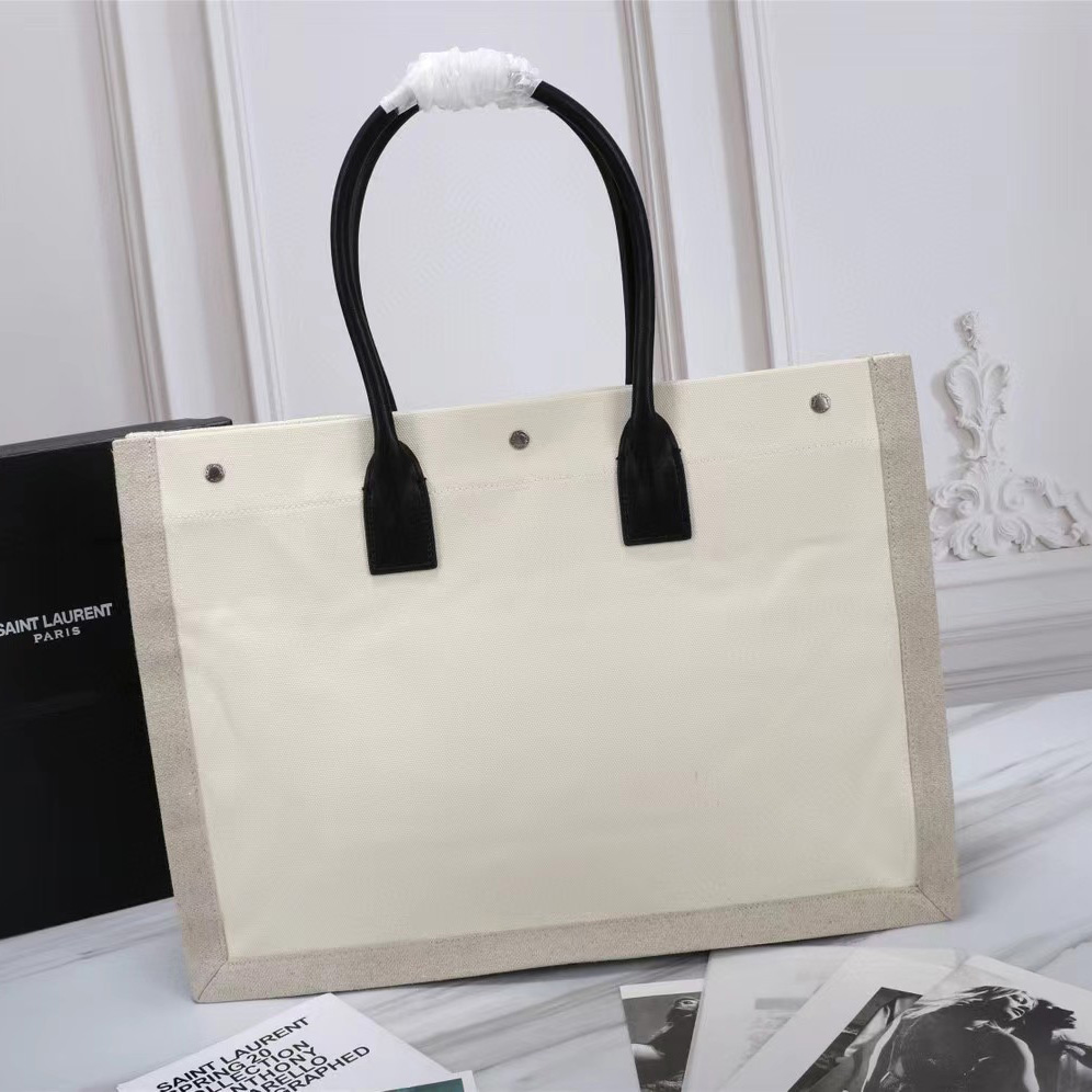 Saint Laurent Rive Gauche Canvas Tote(48-36-16cm) - PerfectKickZ