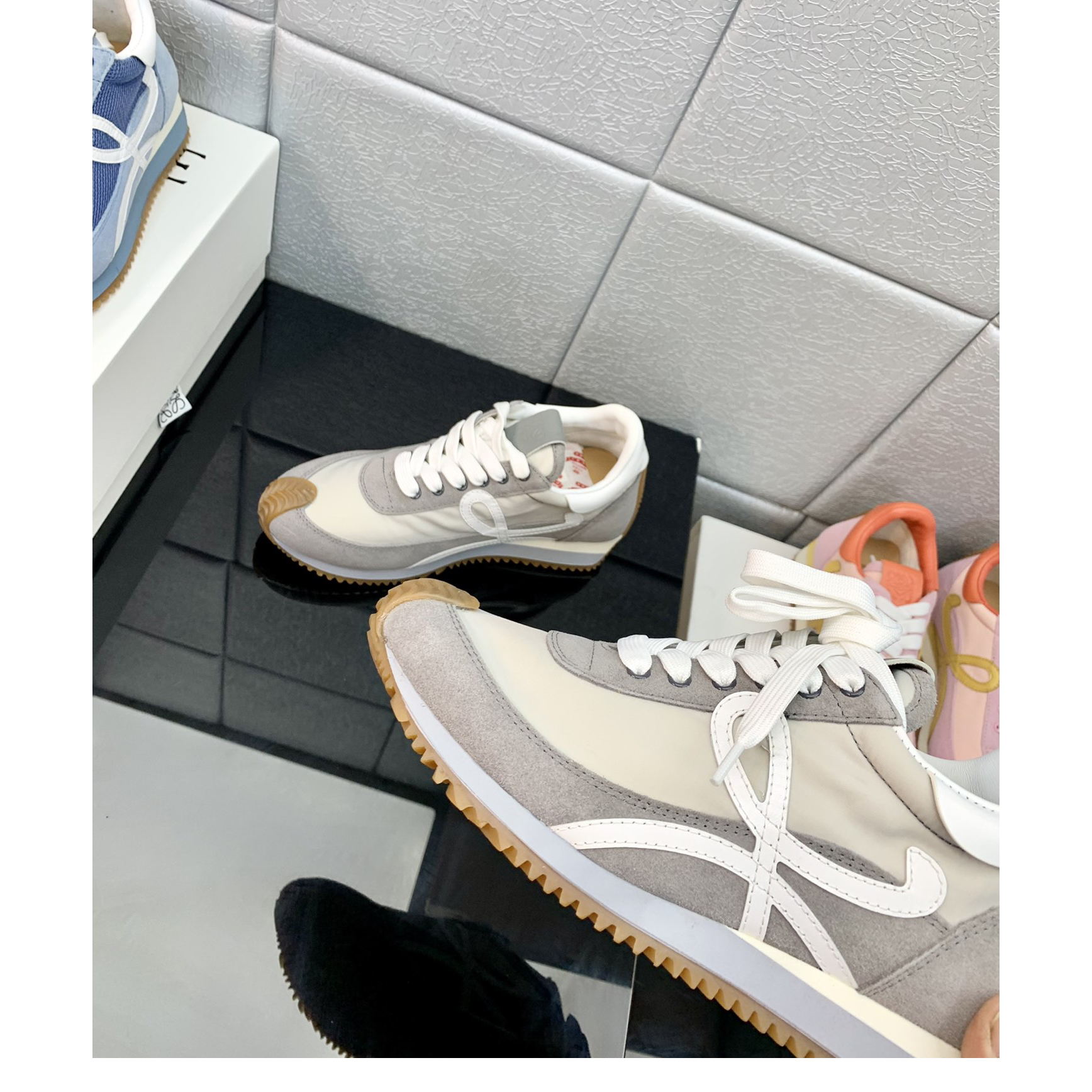 Loewe Flow Runner In Technical Mesh And Suede - 