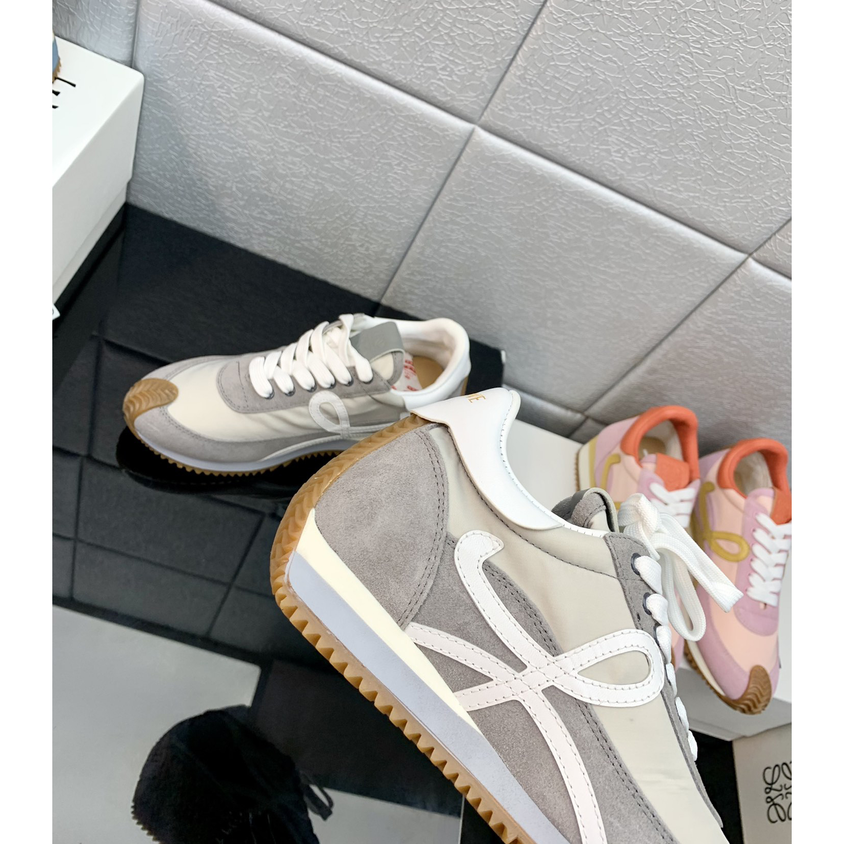 Loewe Flow Runner In Technical Mesh And Suede - 