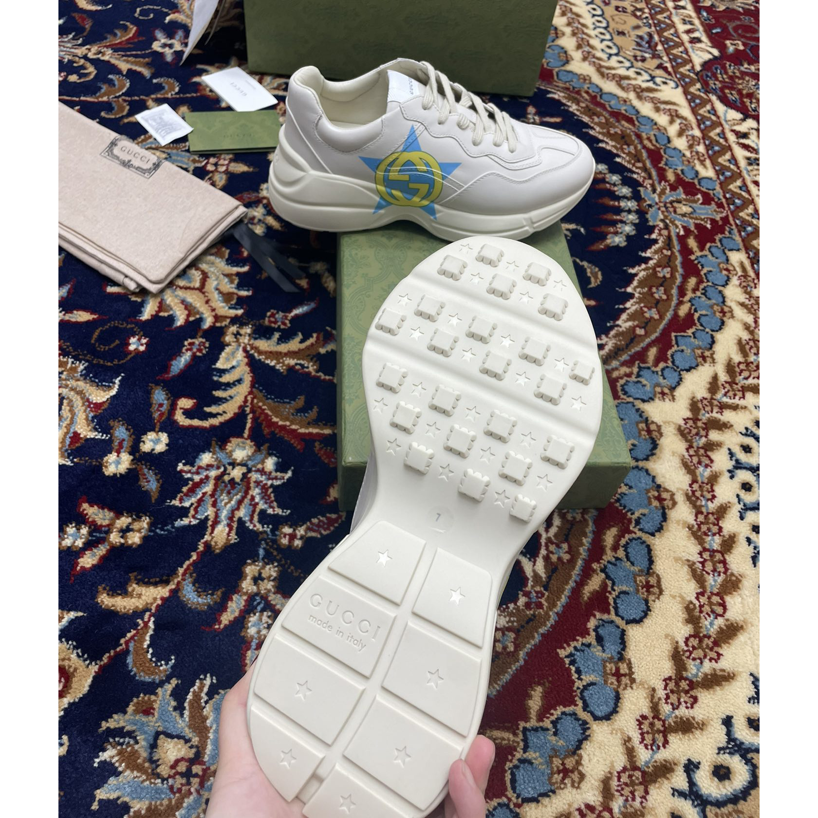 Gucci Men's Rhyton Star Print Sneakers - PerfectKickZ