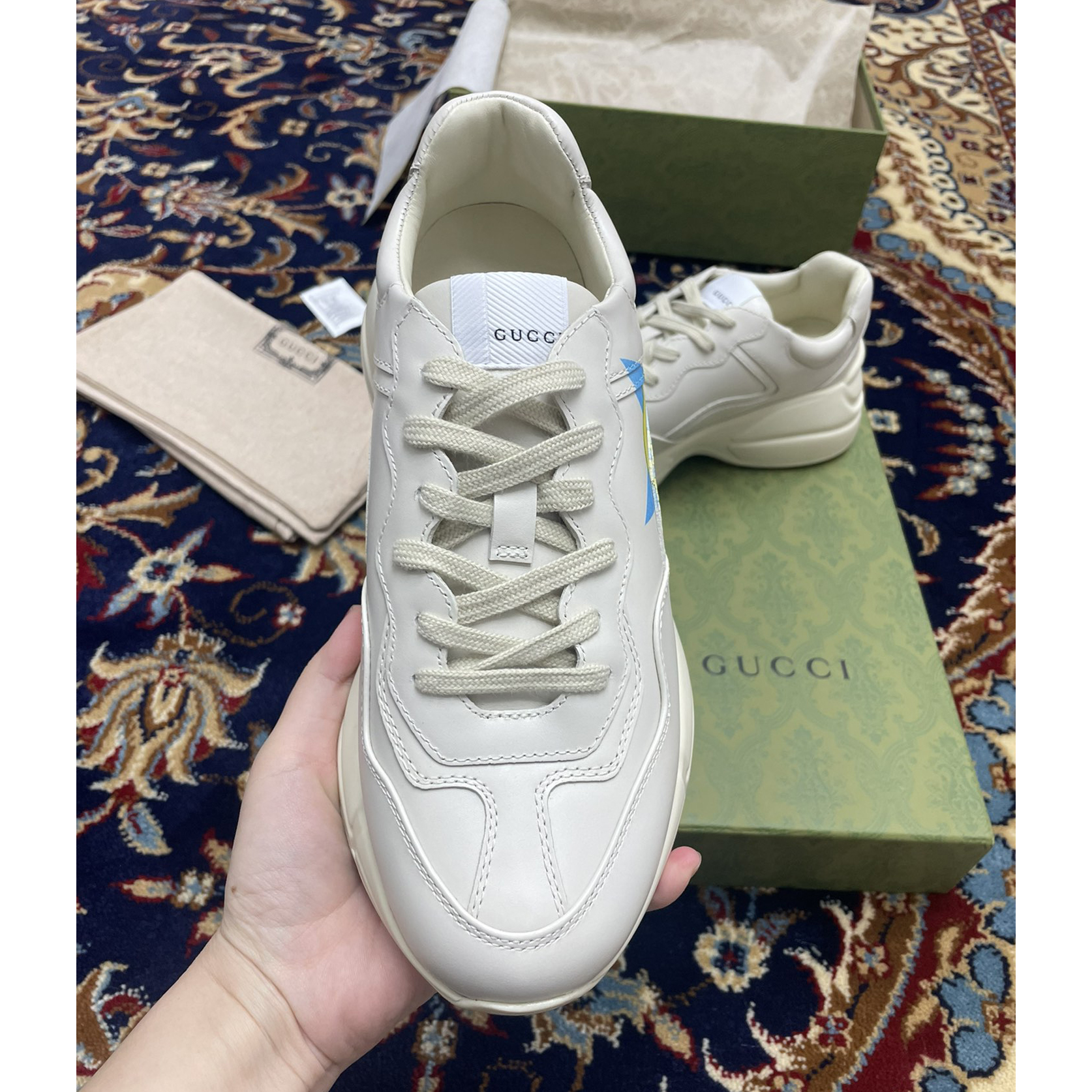 Gucci Men's Rhyton Star Print Sneakers - PerfectKickZ