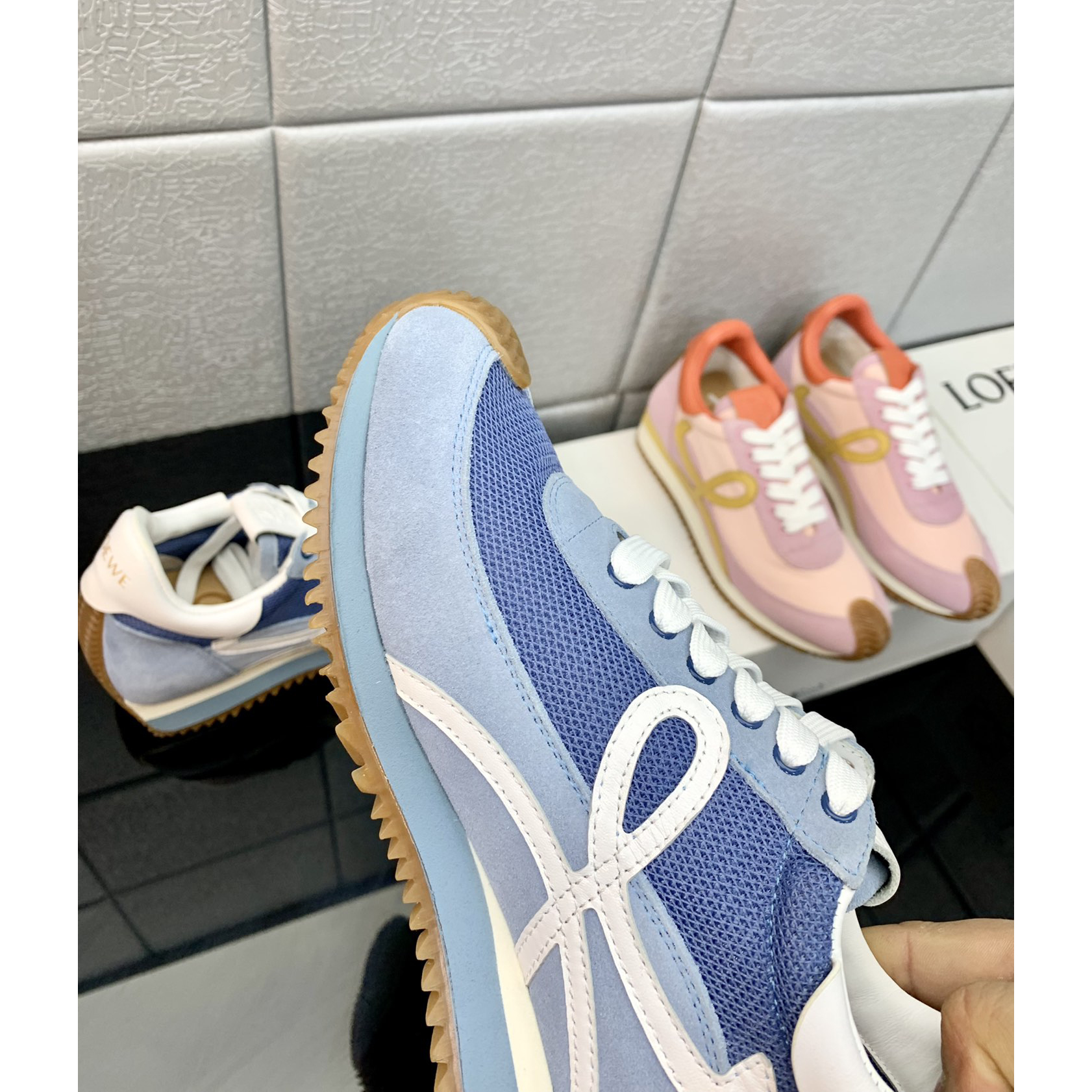 Loewe Flow Runner In Technical Mesh And Suede - 