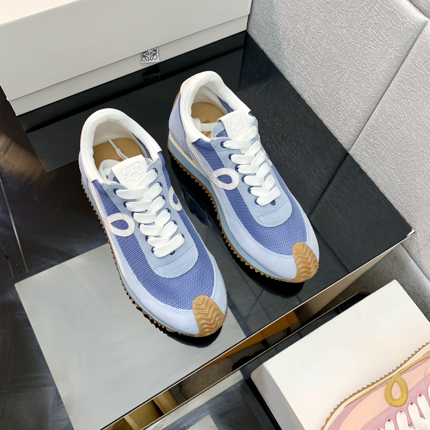 Loewe Flow Runner In Technical Mesh And Suede - 