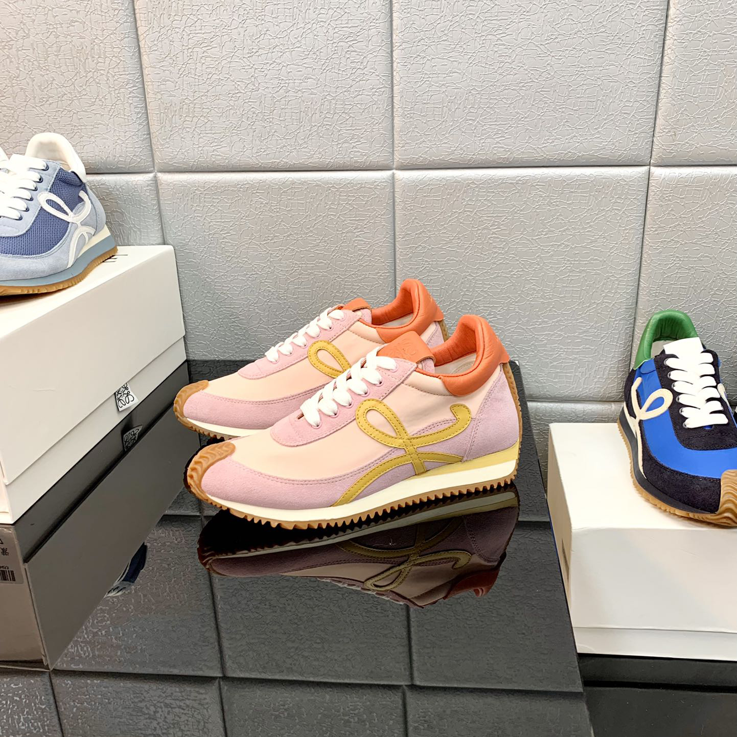Loewe Flow Runner In Technical Mesh And Suede - 