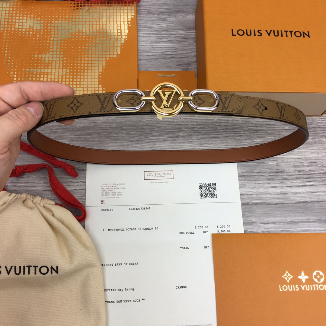 Louis Vuitton Squared LV 20mm Belt - PerfectKickZ