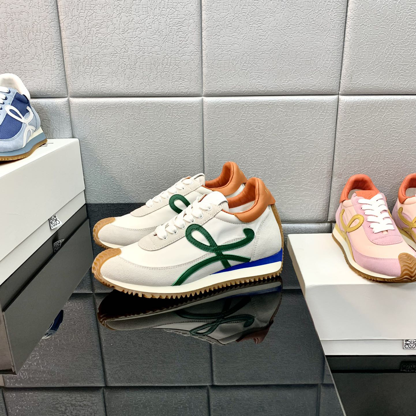 Loewe Flow Runner In Technical Mesh And Suede - 