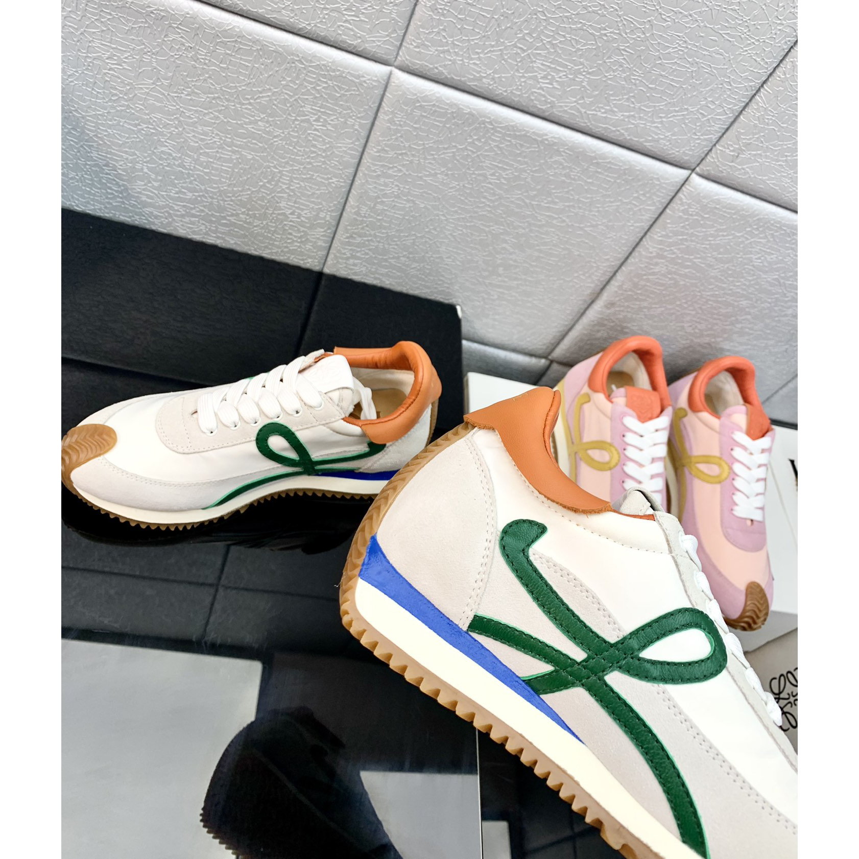 Loewe Flow Runner In Technical Mesh And Suede - 