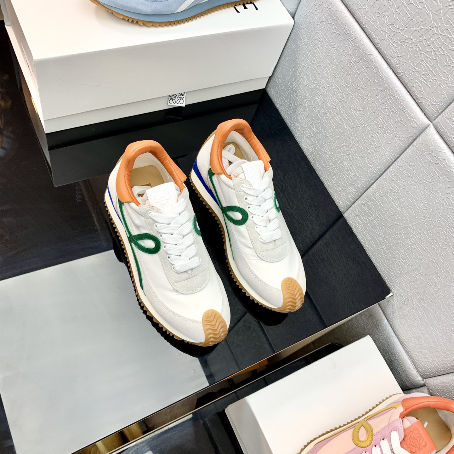 Loewe Flow Runner In Technical Mesh And Suede - 