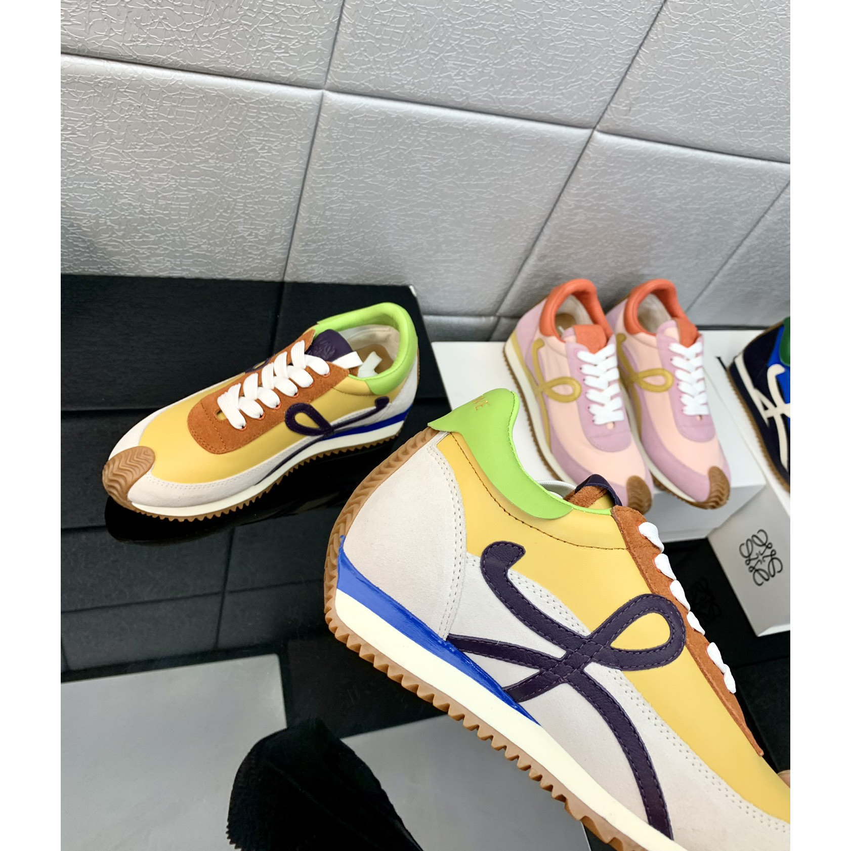 Loewe Flow Runner In Technical Mesh And Suede - 