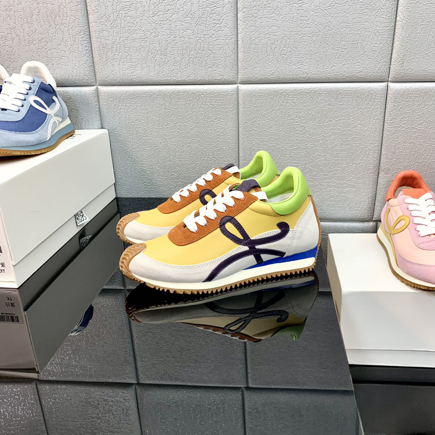 Loewe Flow Runner In Technical Mesh And Suede - 