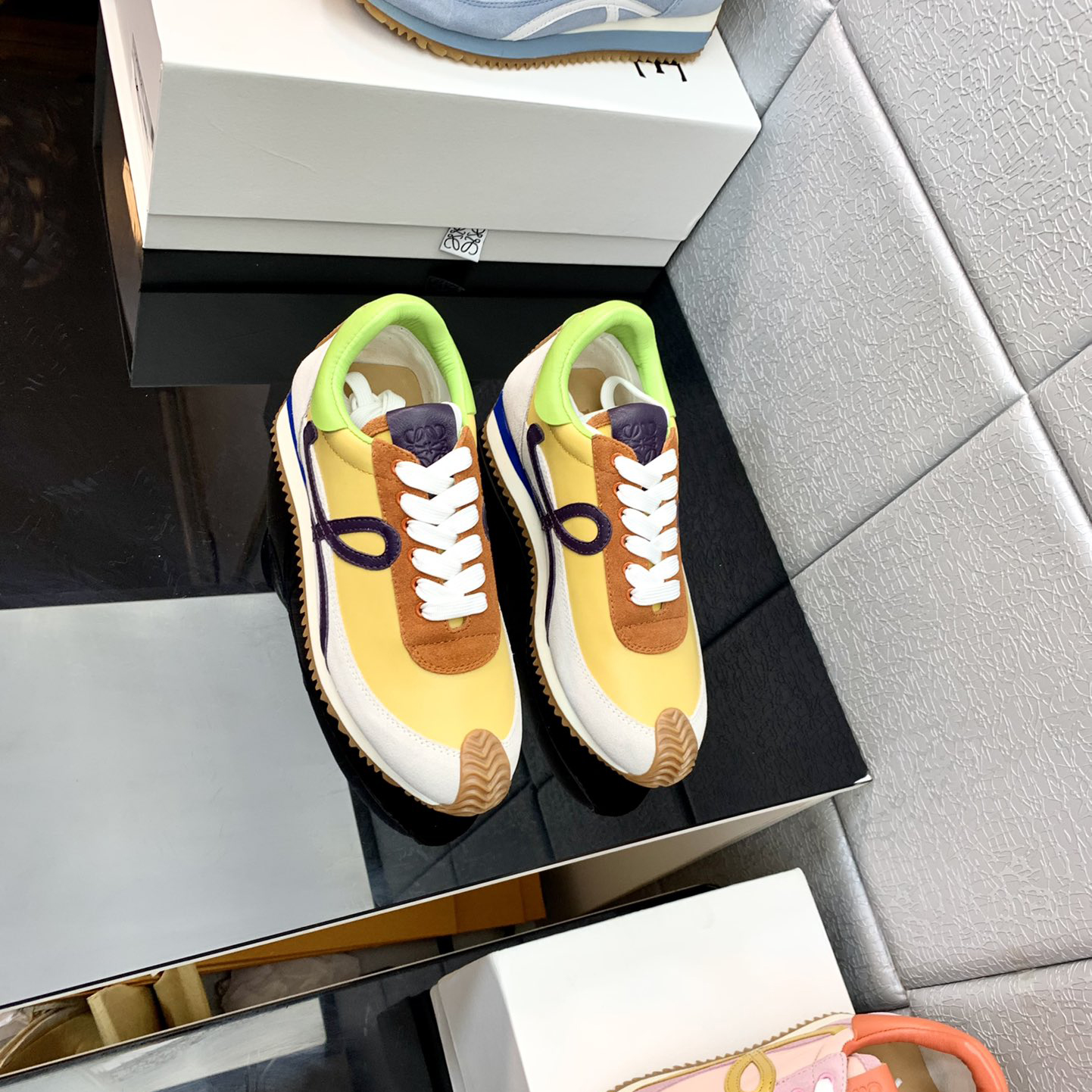 Loewe Flow Runner In Technical Mesh And Suede - 