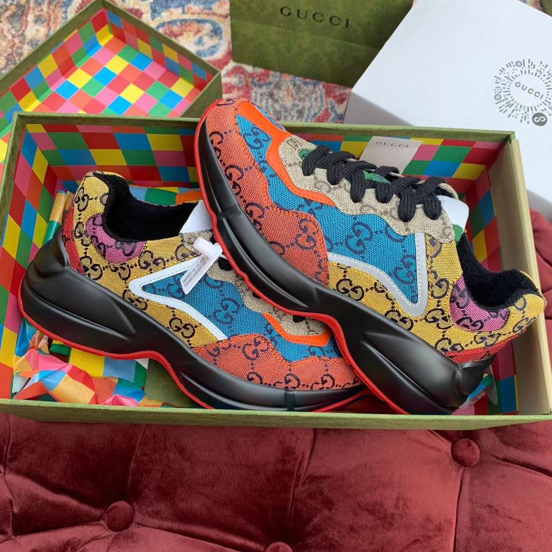 Gucci GG Multicolor Series Rhyton  Sneakers - PerfectKickZ
