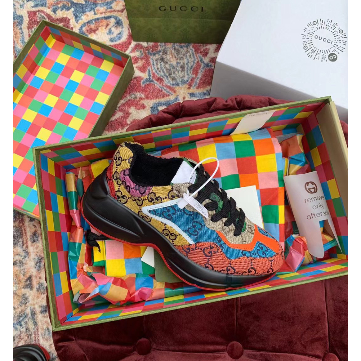 Gucci GG Multicolor Series Rhyton  Sneakers - PerfectKickZ